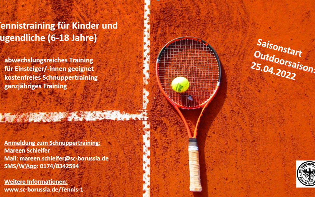 Saisonstart Tennis 2022 – Anmeldungen zum Schnuppertraining haben begonnen!