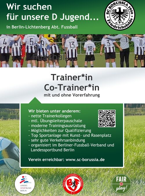 Fussball Kids suchen Trainer*in