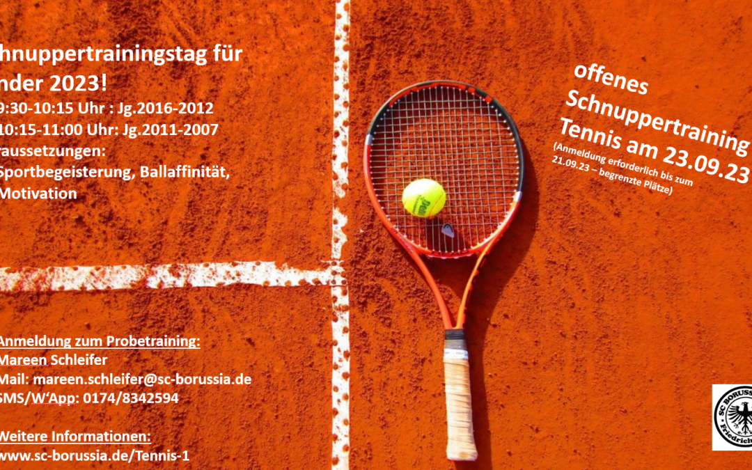 offenes Schnuppertraining Tennis für Kinder