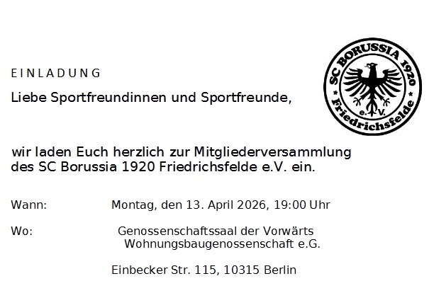 Mitgliederversammlung am 13.04.2025