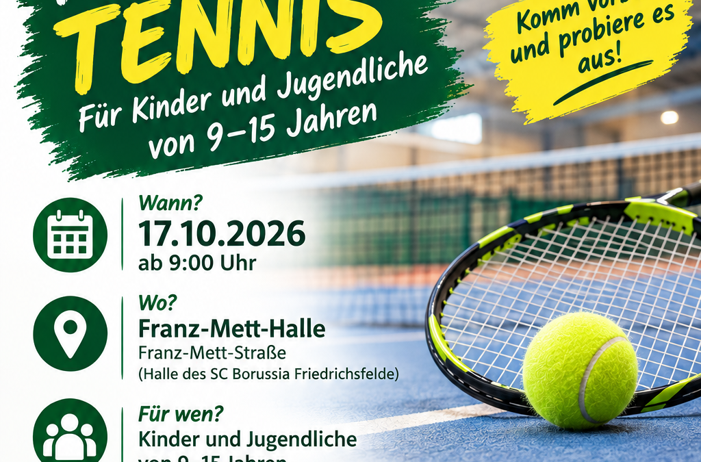 Probetraining Tennis für die Wintersaison